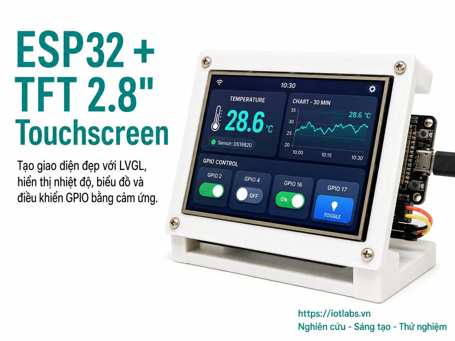 ESP32 kết hợp với màn hình cảm ứng TFT 2.8 inch