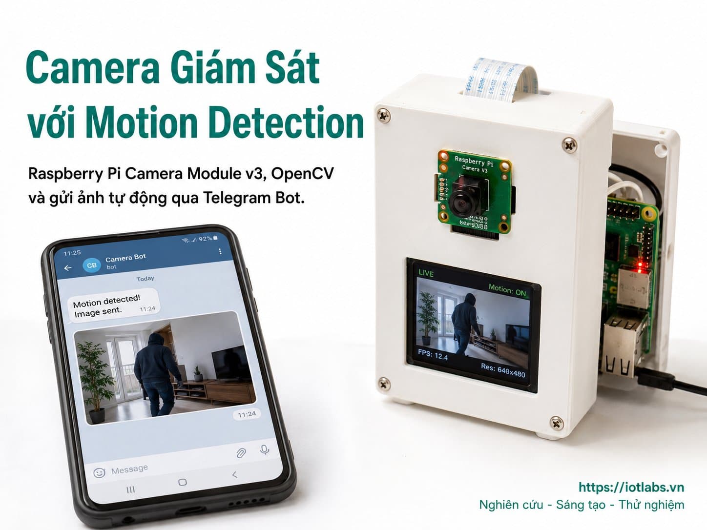 Raspberry Pi: Hệ thống camera giám sát phát hiện chuyển động và thông báo qua Telegram