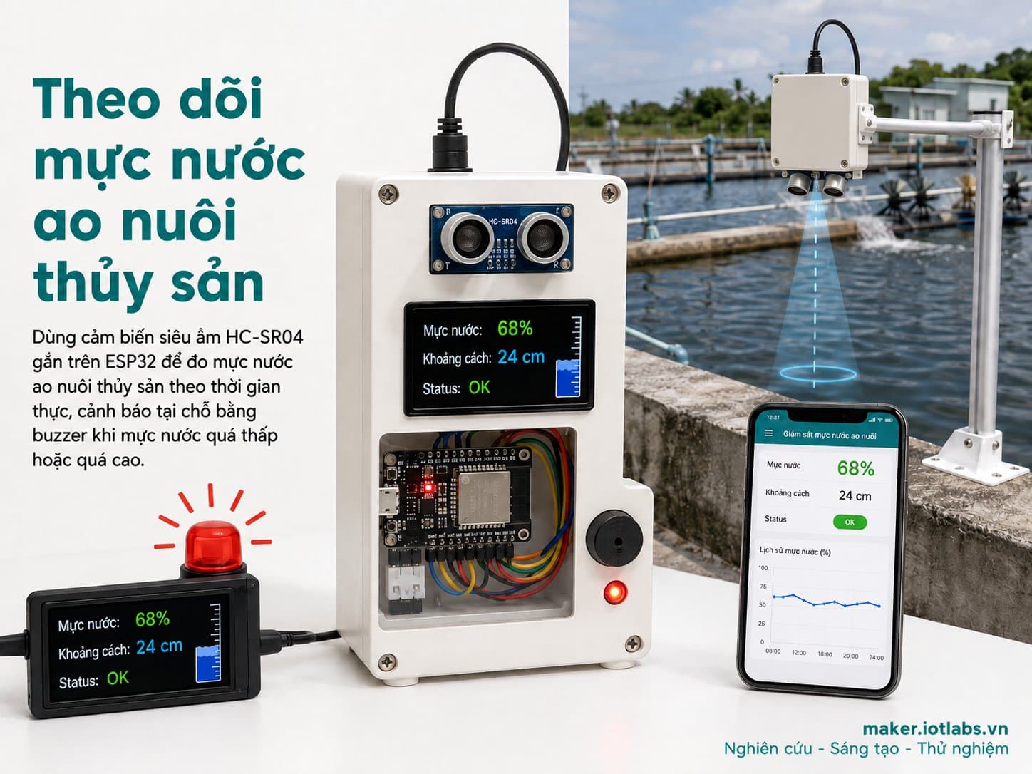 Thiết bị Theo dõi mực nước ao nuôi thủy sản