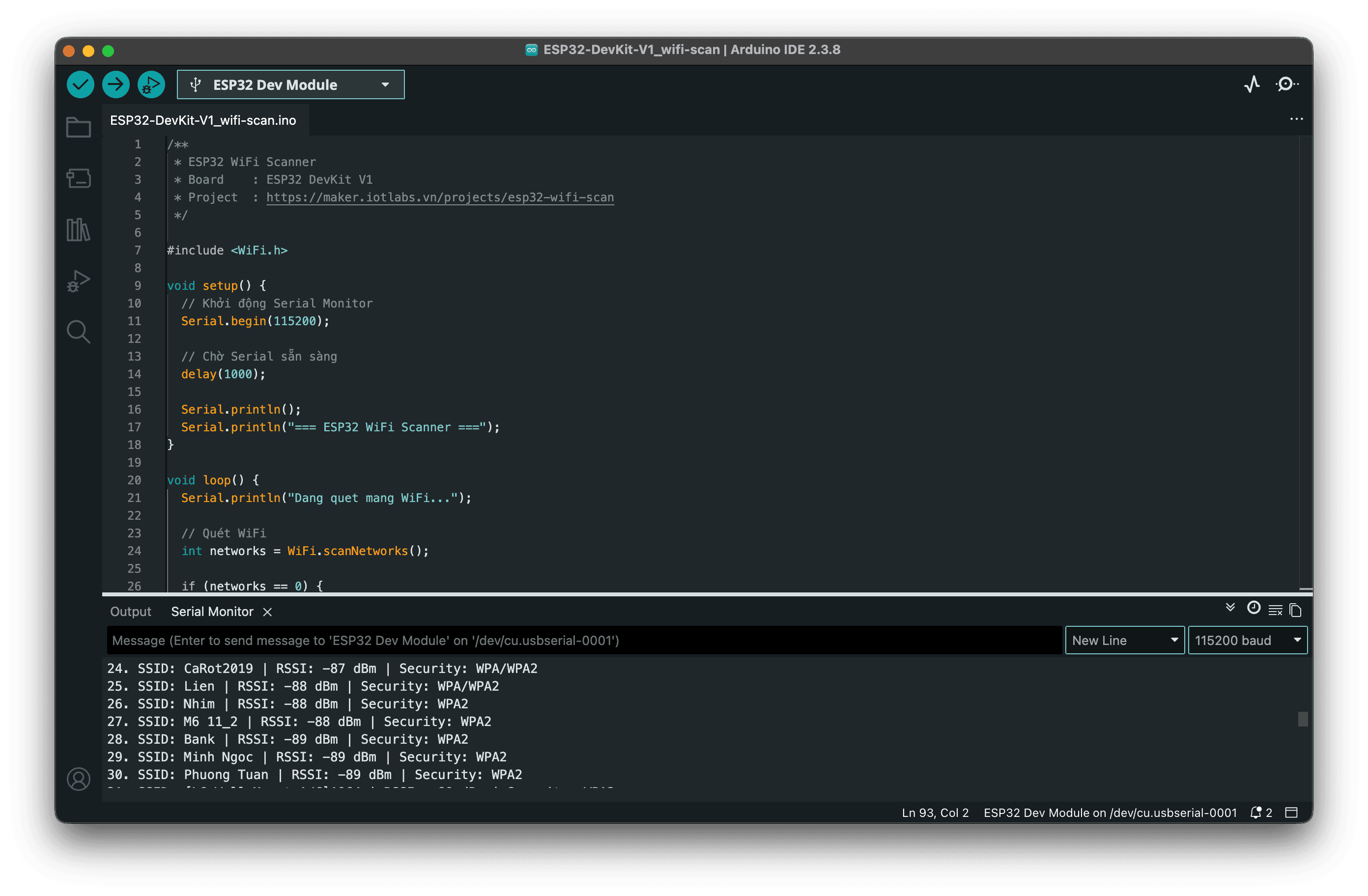 ESP32 WiFi Scanner